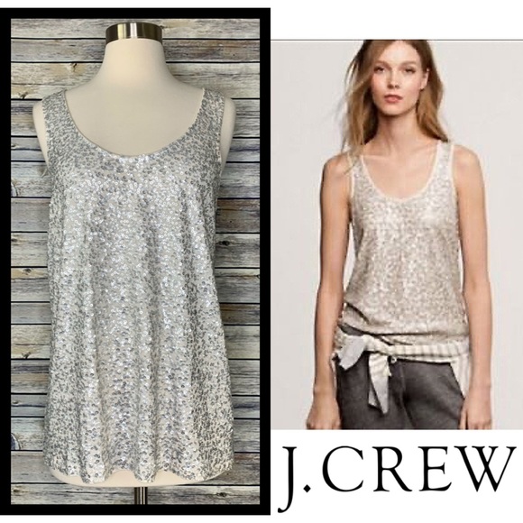 Just In! J. Crew Drapey Sequin Tank, Sz Large
